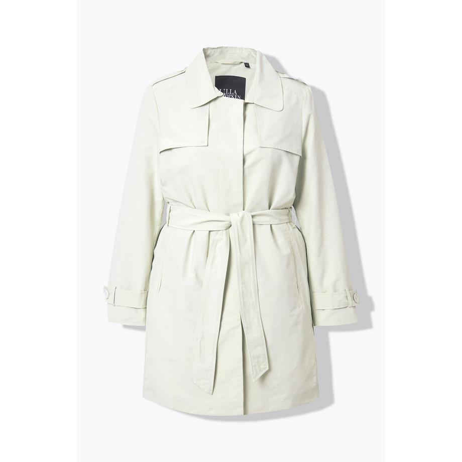 Ulla Popken Trench-coat Coupe Évasée Col Chemise Ceinture Nouée  
