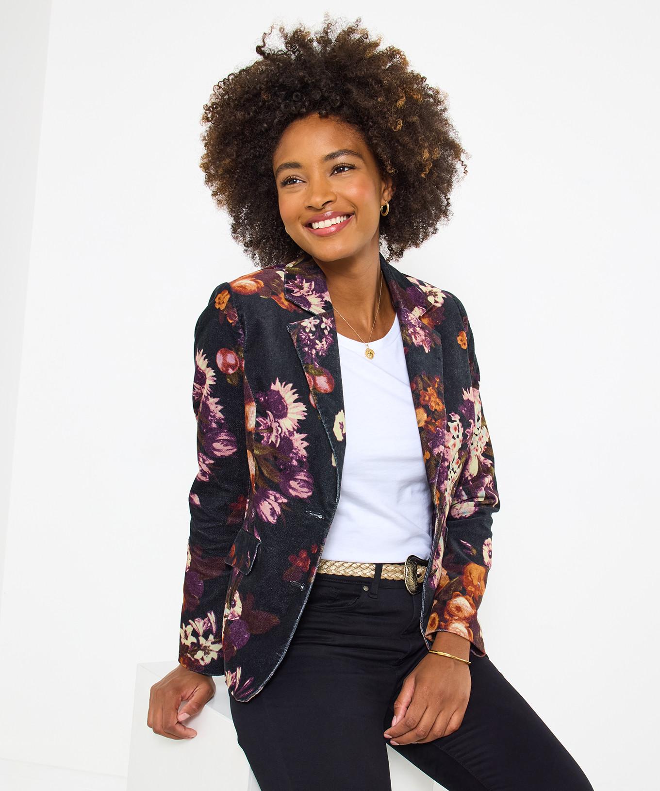 Joe Browns Blazer in Moleskin con Motivo Floreale  