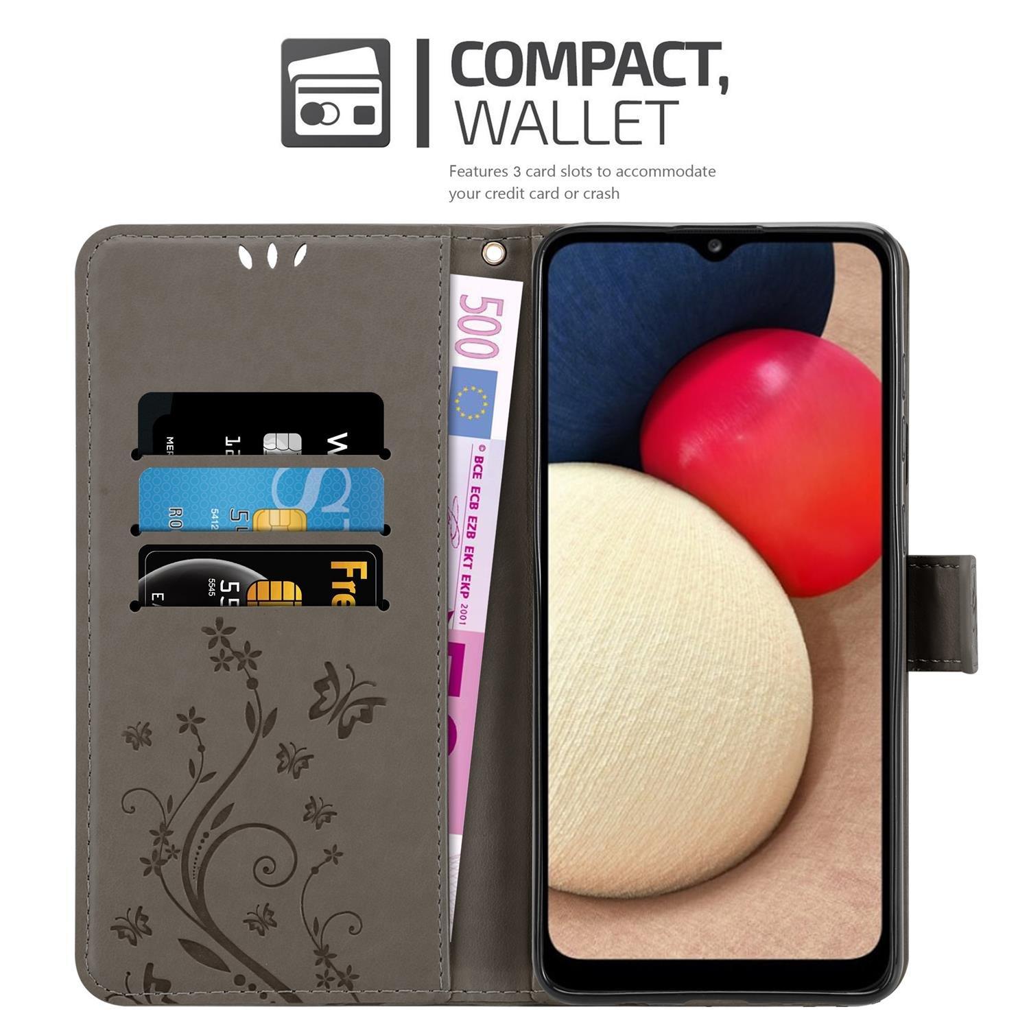 Cadorabo  Hülle für Samsung Galaxy A02s Blumen Design Magnetverschluss 