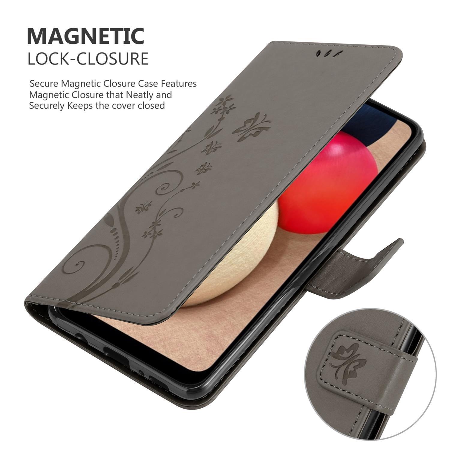 Cadorabo  Hülle für Samsung Galaxy A02s Blumen Design Magnetverschluss 