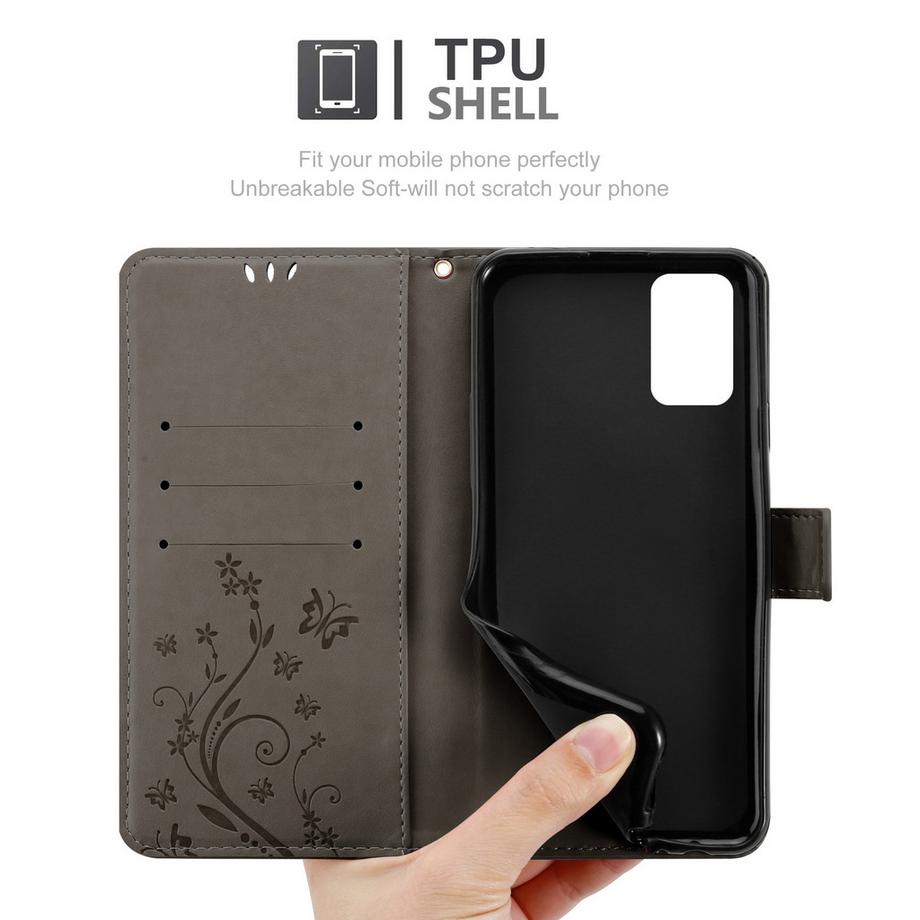 Cadorabo  Hülle für Samsung Galaxy A02s Blumen Design Magnetverschluss 