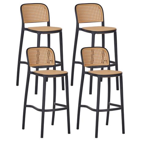 Beliani  Lot de 4 chaises de bar en Polypropylène Boho PLOSE 