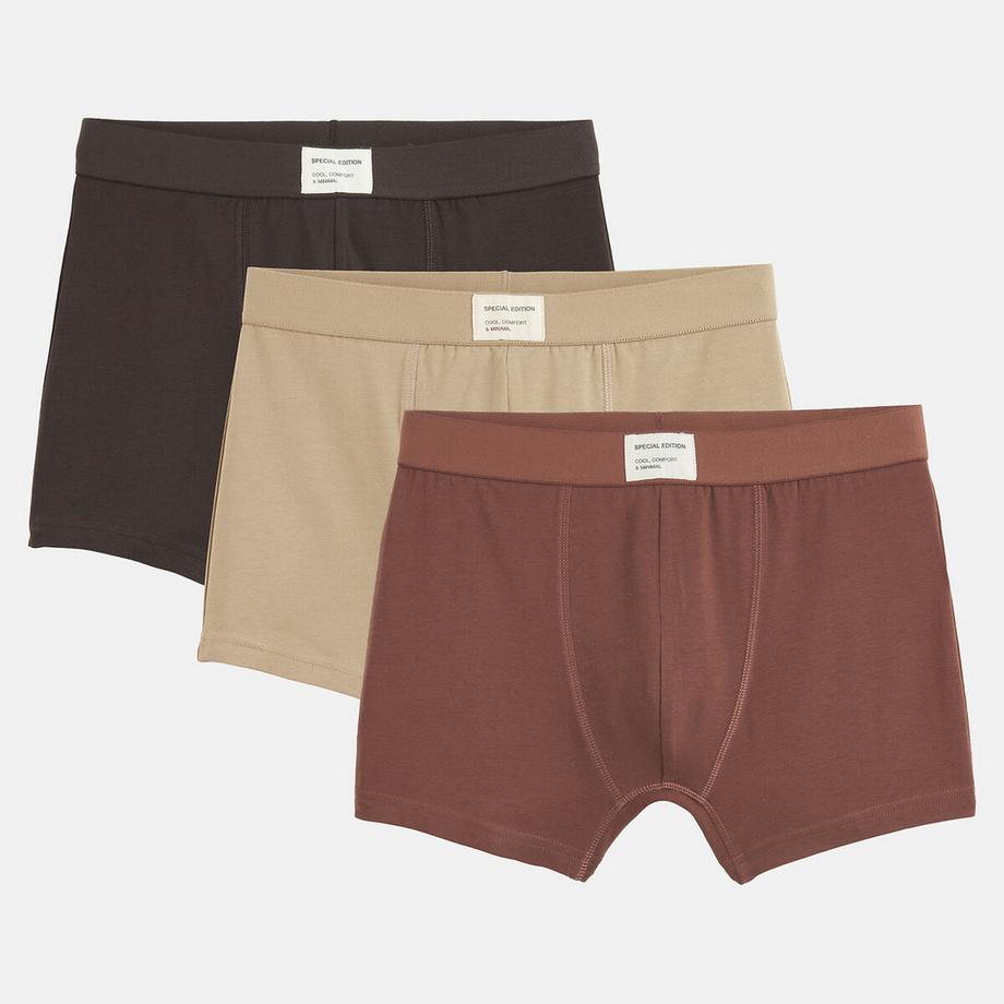 Lot de 3 boxers unis