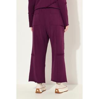 Ulla Popken  Jupe-culotte en molleton de coton bio, coutures fantaisie et taille élastique 