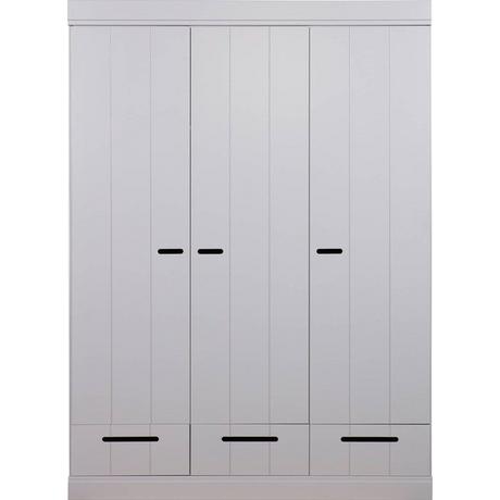 mutoni Armoire Connect 3 portes 3 tiroirs en béton de pin gris (FSC)  