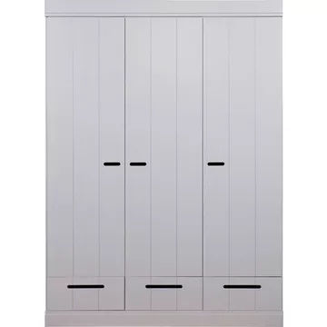 Armoire Connect 3 portes 3 tiroirs en béton de pin gris (FSC)