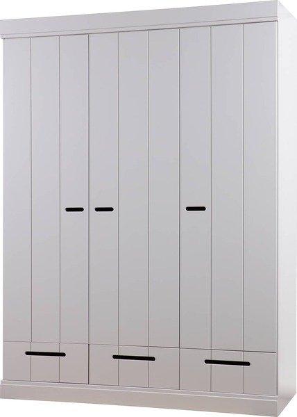 mutoni Armoire Connect 3 portes 3 tiroirs en béton de pin gris (FSC)  