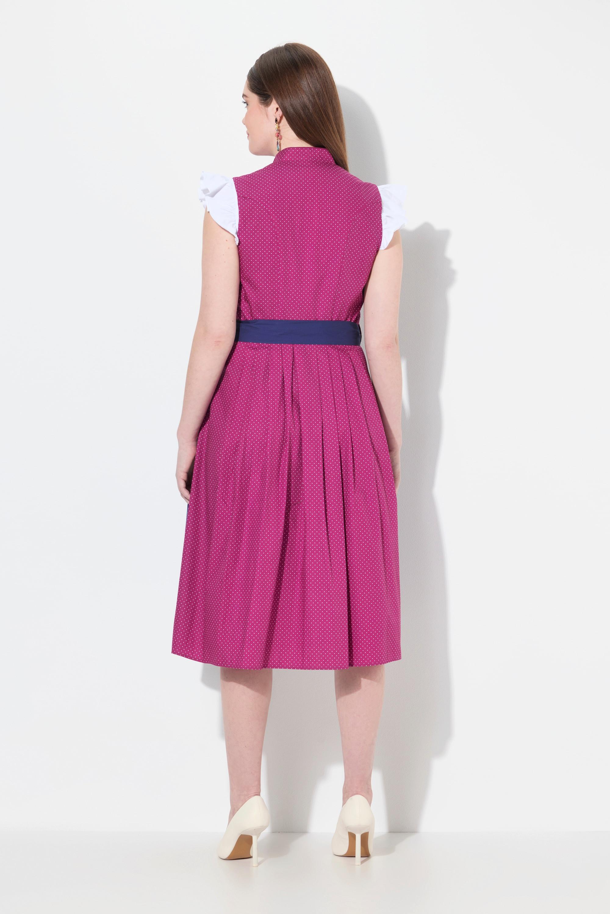 Ulla Popken Dirndl Stehkragen Schmuckknöpfe Ärmellos  