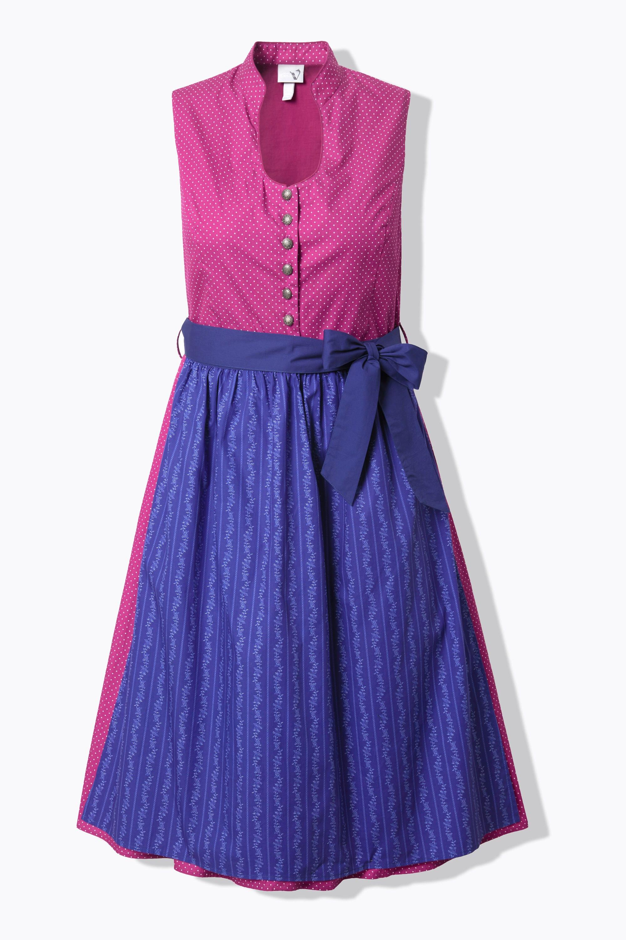 Ulla Popken Dirndl Stehkragen Schmuckknöpfe Ärmellos  