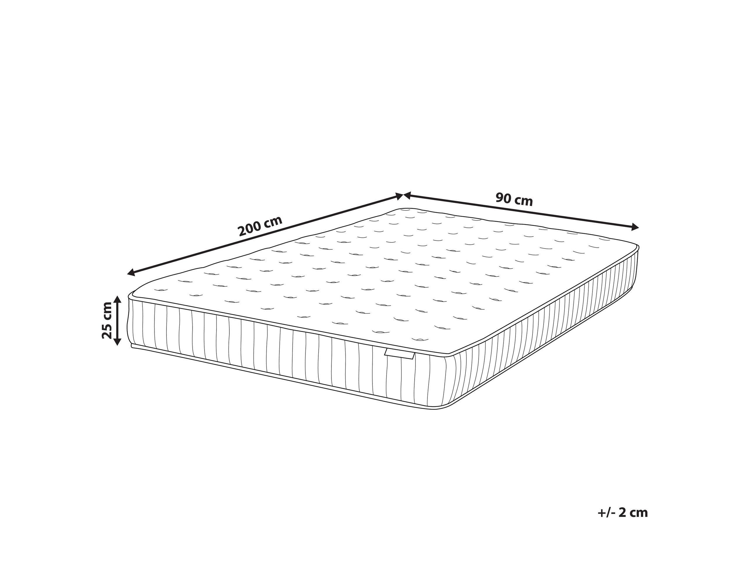 Beliani Matelas à ressorts ensachés en mousse à mémoire de forme avec gel en Ressorts ensachés PLEASANT - Dur  