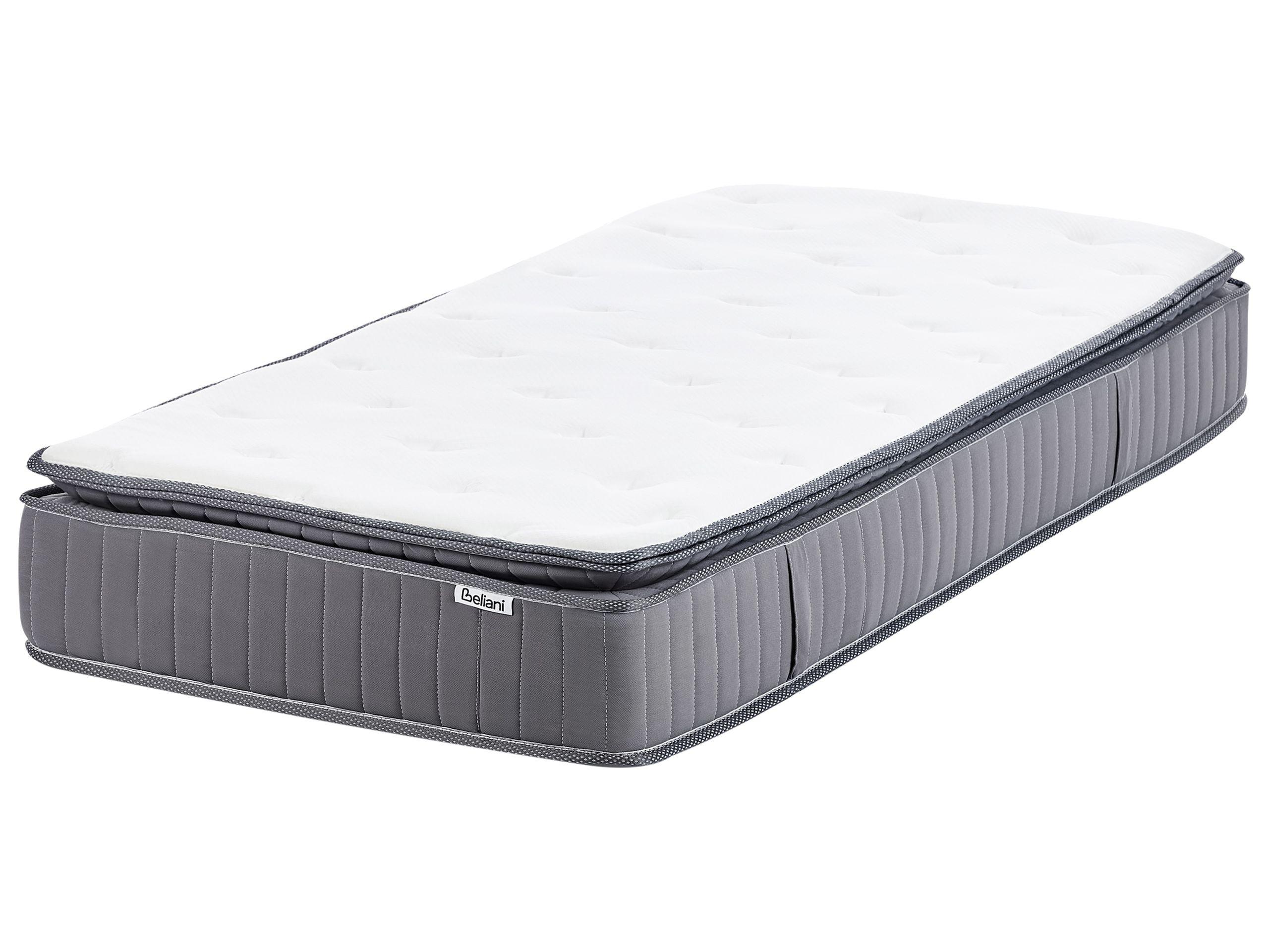 Beliani Matelas à ressorts ensachés en mousse à mémoire de forme avec gel en Ressorts ensachés PLEASANT - Dur  