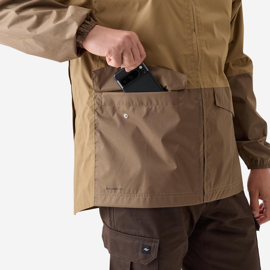 SOLOGNAC  Wasserdichte Jacke für Männer 100 hellbraun 
