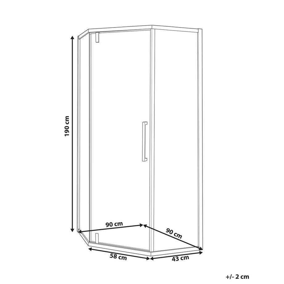 Beliani Cabine de douche en Verre de sécurité  TOCANTINS  
