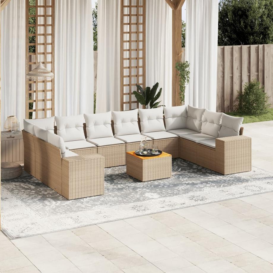 VidaXL set divano da giardino Polirattan  