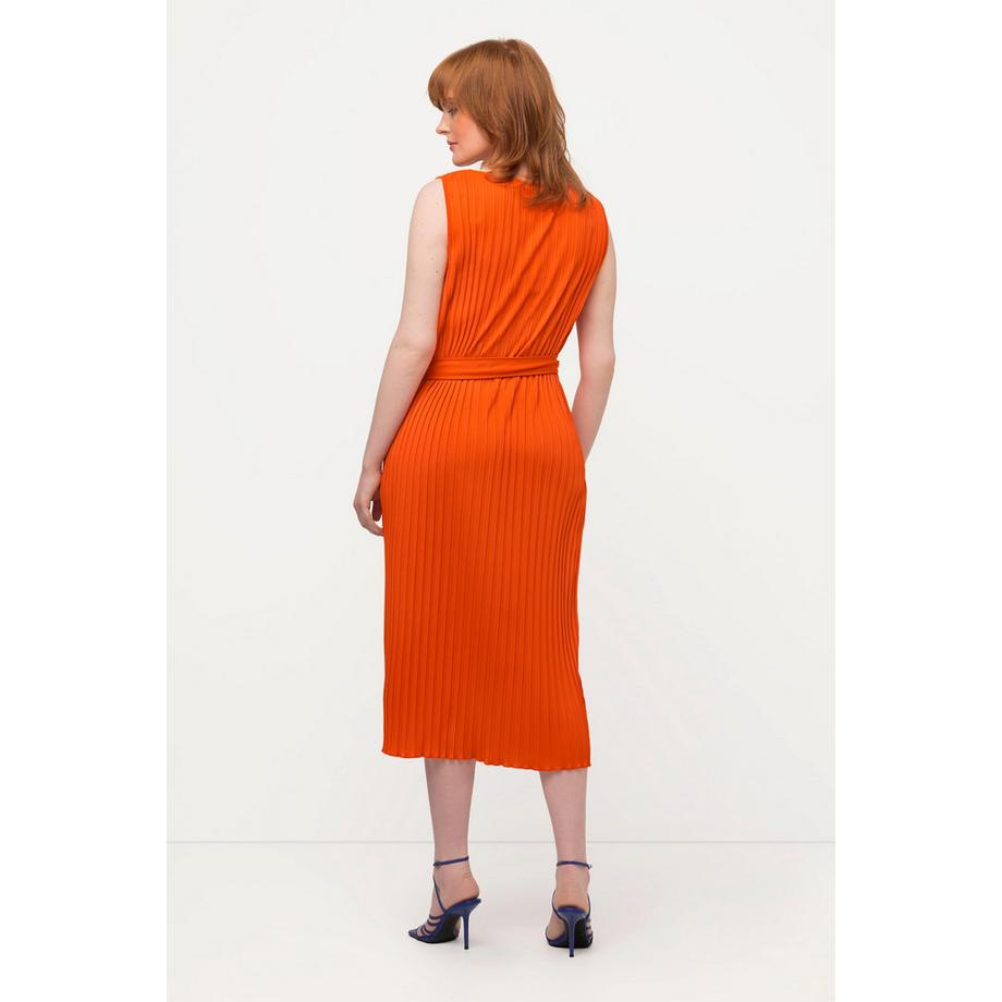 Ulla Popken Abito plissettato A-line Girocollo senza maniche  