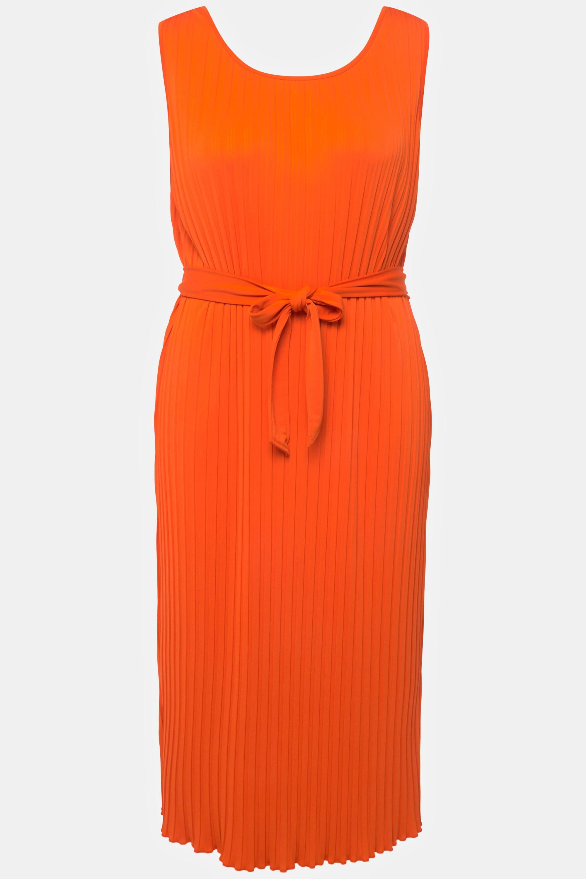 Ulla Popken Robe plissée A-ligne Col rond sans manches  