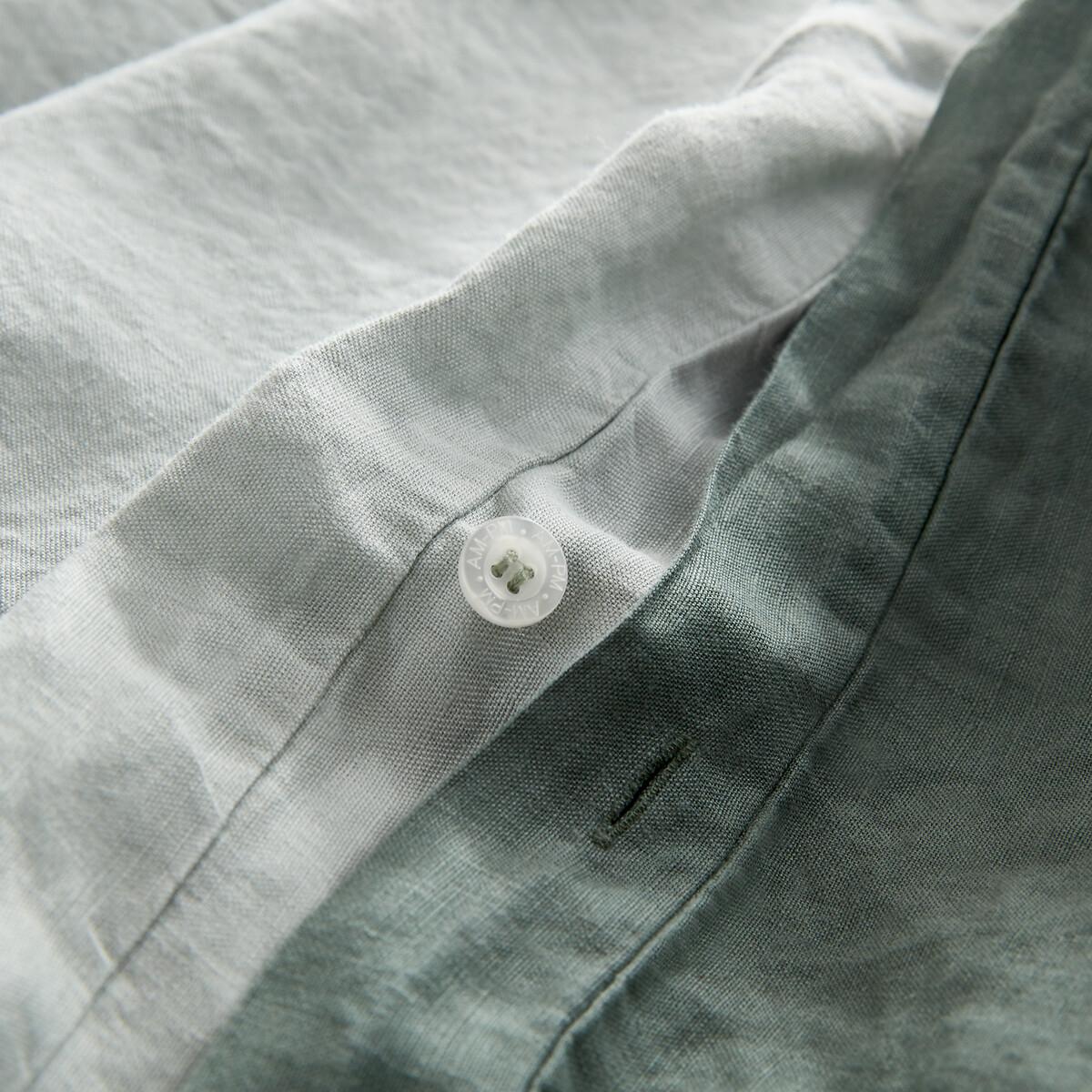 AM.PM Alhanasia Copripiumino in lino lavato con doppia frangia  