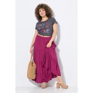 Ulla Popken Gonna Maxi Cuciture Diagonali Linea ad A Vita Elastica  