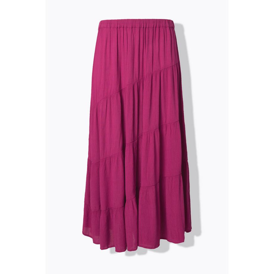 Ulla Popken Maxirock Diagonale Nähte A-Linie Elastikbund  