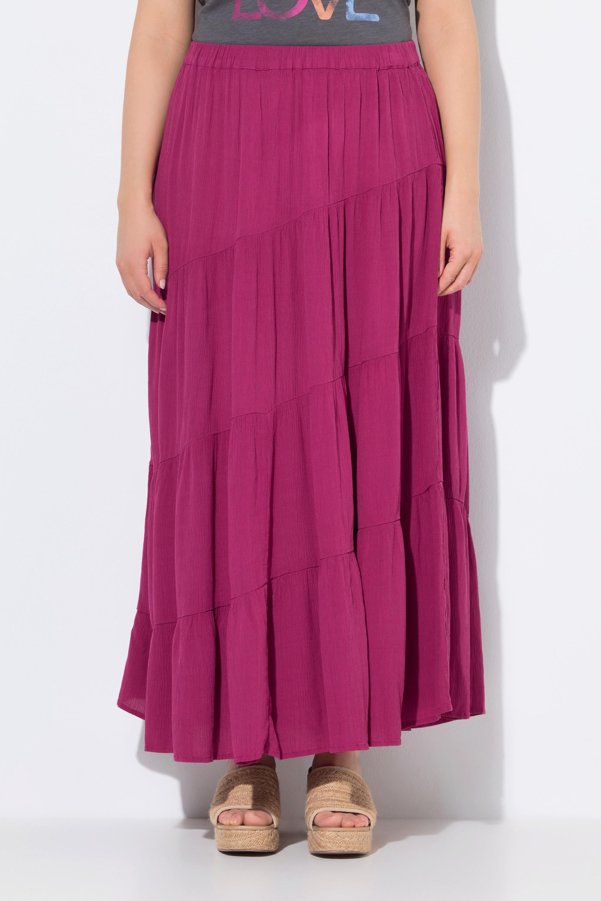 Ulla Popken Gonna Maxi Cuciture Diagonali Linea ad A Vita Elastica  