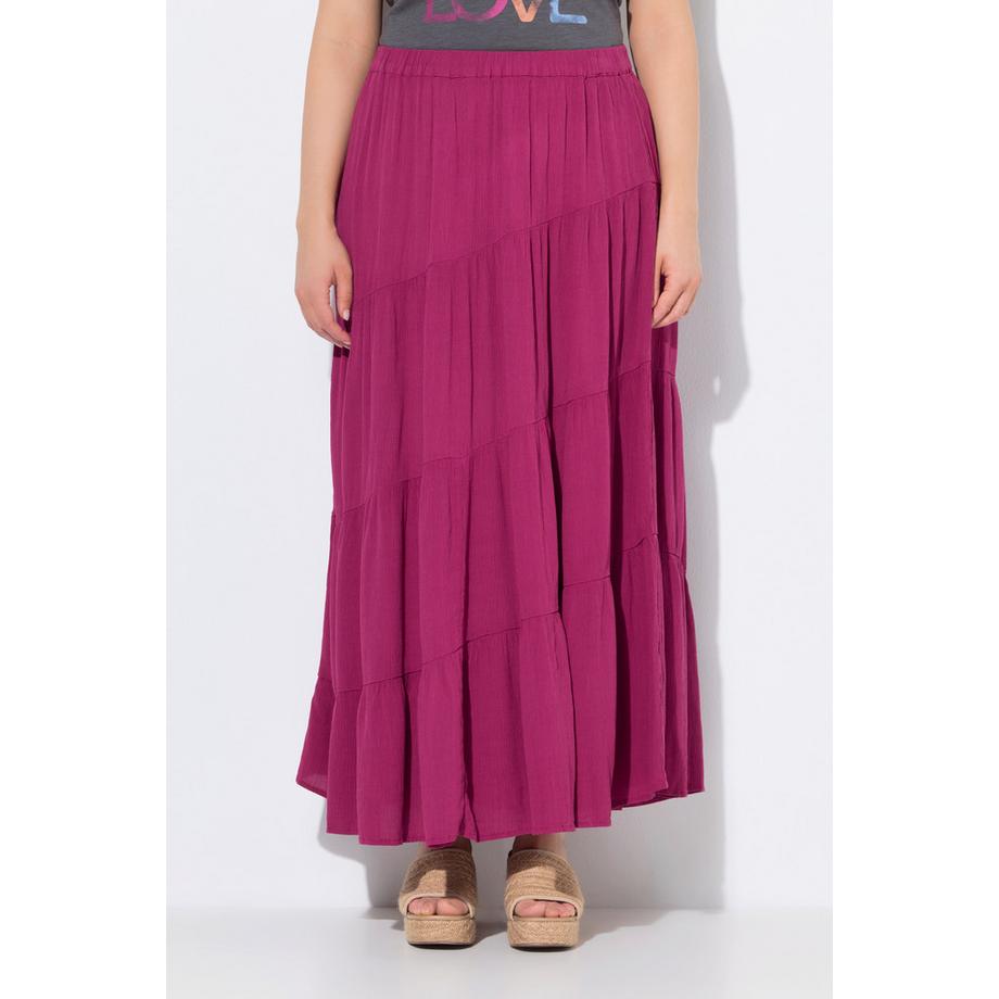 Ulla Popken Maxirock Diagonale Nähte A-Linie Elastikbund  