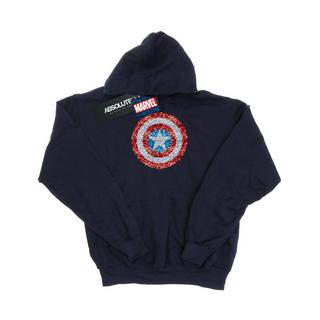 MARVEL Captain America Pailletten Schild Kapuzenpullover  