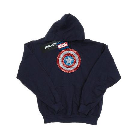 MARVEL Captain America Pailletten Schild Kapuzenpullover  
