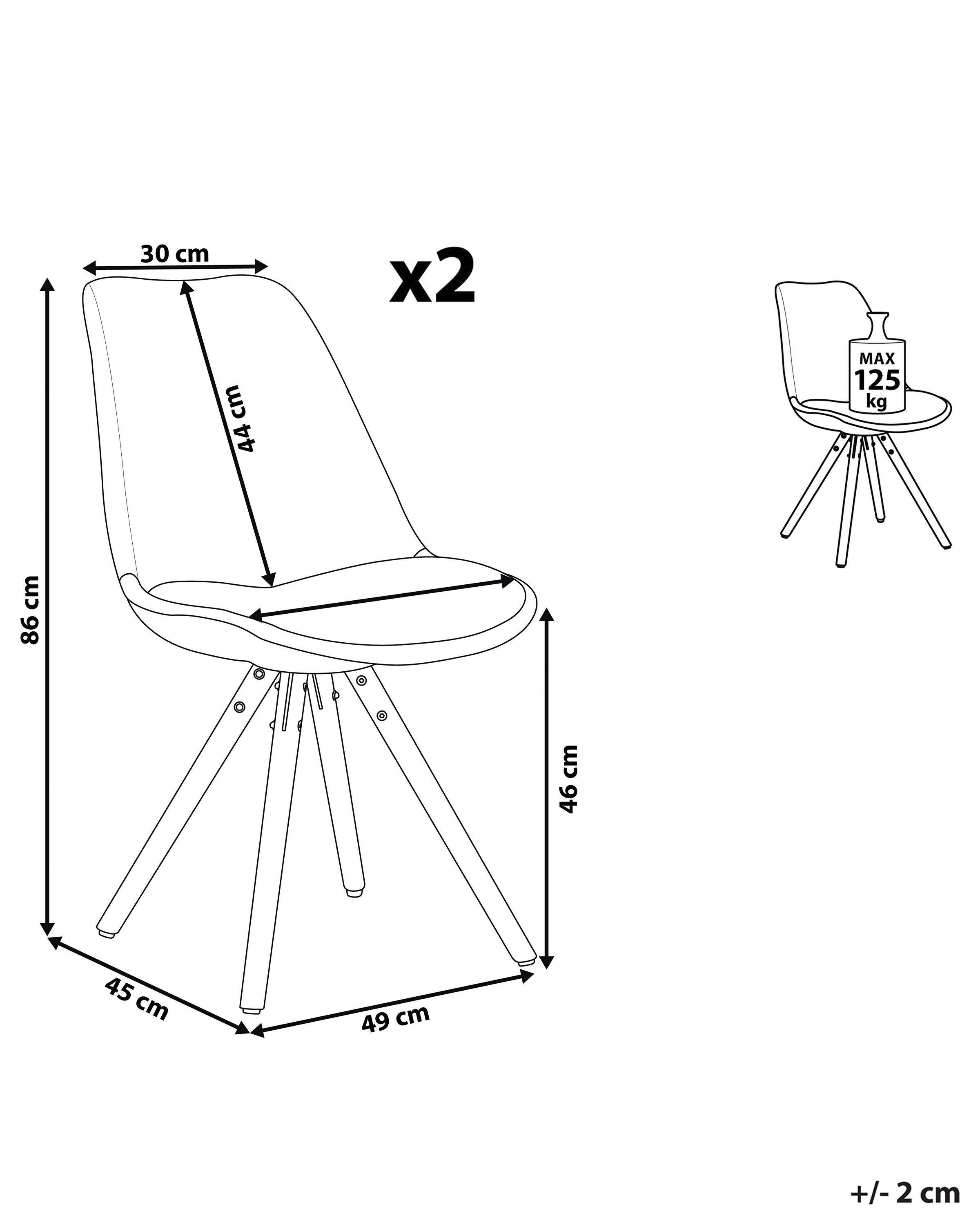 Beliani Lot de 2 chaises de salle à manger en Matière synthétique Moderne DAKOTA  