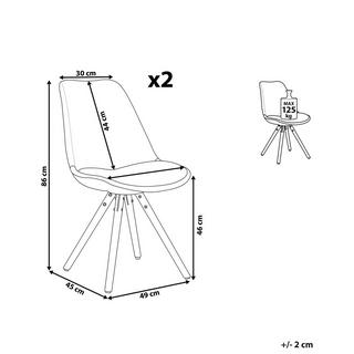 Beliani Lot de 2 chaises de salle à manger en Matière synthétique Moderne DAKOTA  