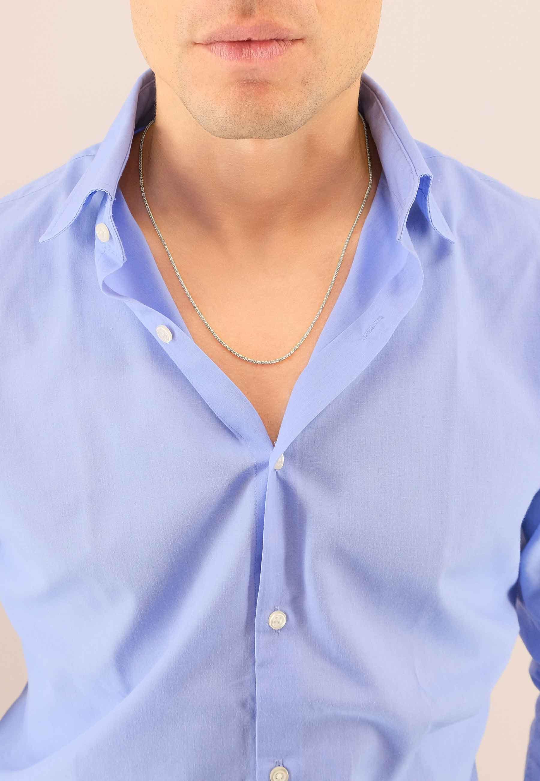 MUAU Schmuck  Collier Zopf Weissgold 750, 1.65mm, 60cm 