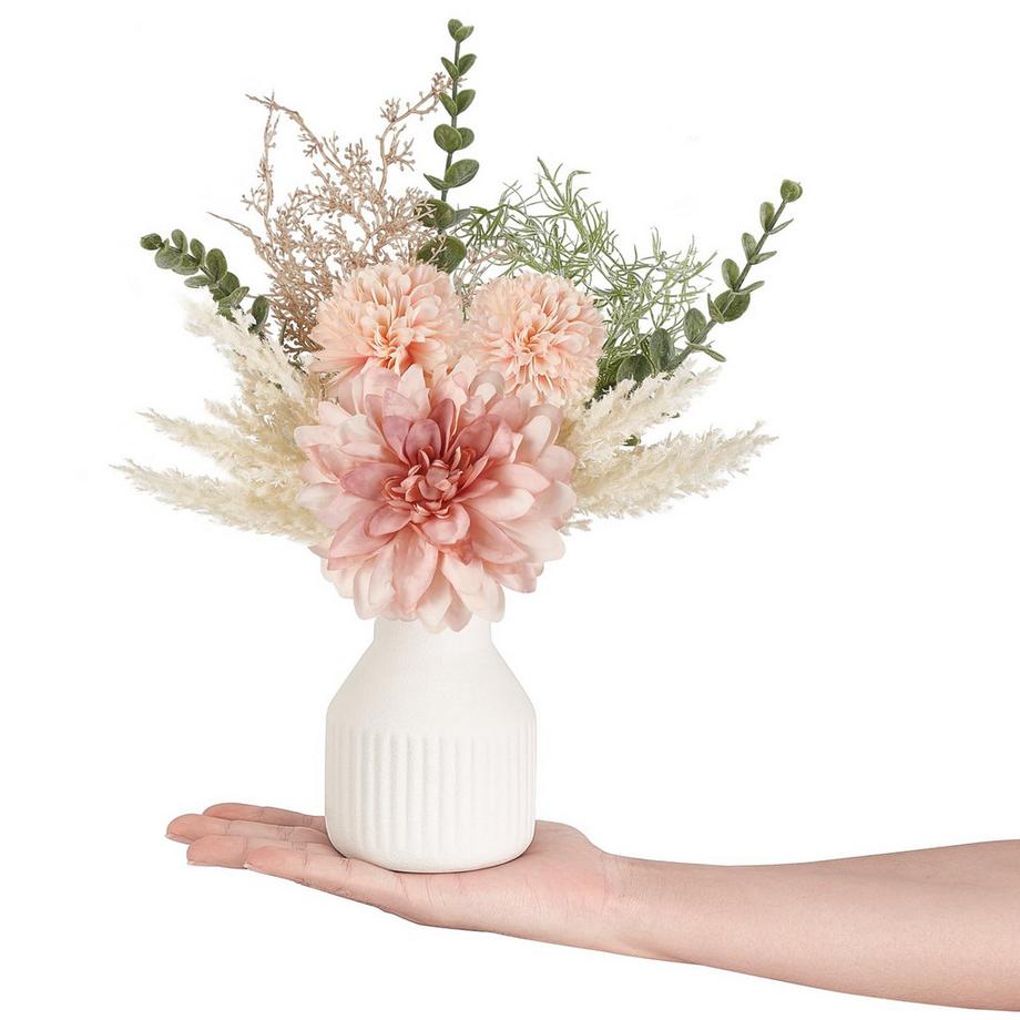 Alopini Petites Fleurs Artificielles dans un Vase en Céramique 13,5 Pouces  