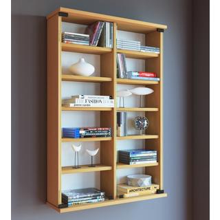 VCM Holz CD DVD Wandregal/Wandvitrine | Vitrine mit 2 ESG-Sicherheitsglastüren. | Maße: H. 92 x B. 60 x T. 18 cm | 10 variable Einlegeböden - Zuntisa  