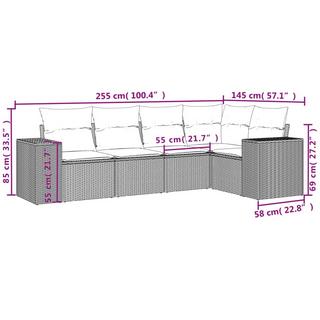 VidaXL Ensemble de canapés de jardin rotin synthétique  