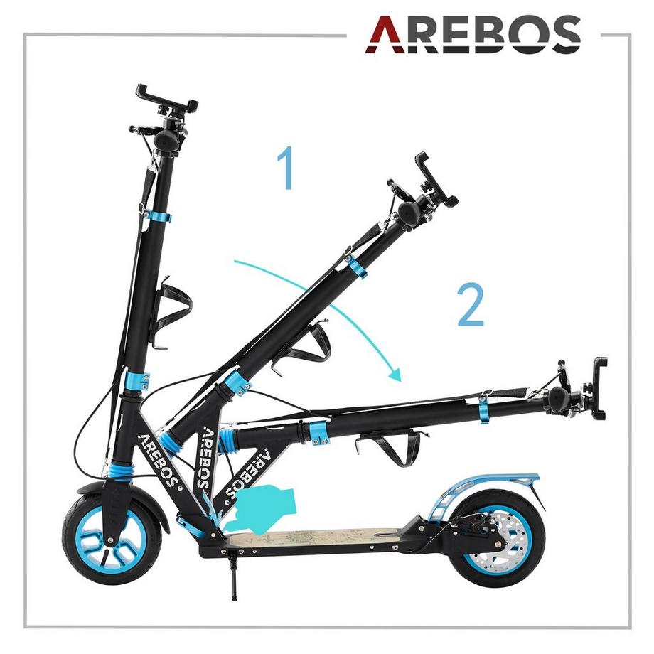 Arebos  Tretroller Scooter Kickroller Cityroller | bis 100 kg | mit Luftreifen 
