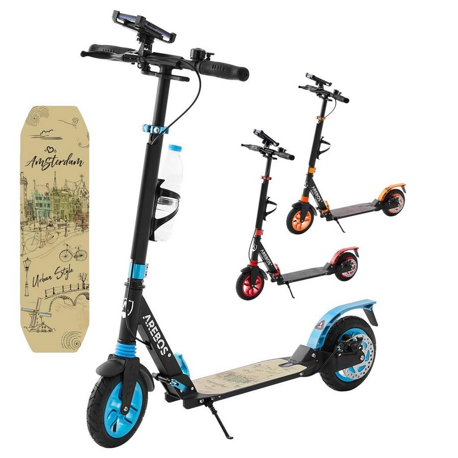 Arebos  Tretroller Scooter Kickroller Cityroller | bis 100 kg | mit Luftreifen 