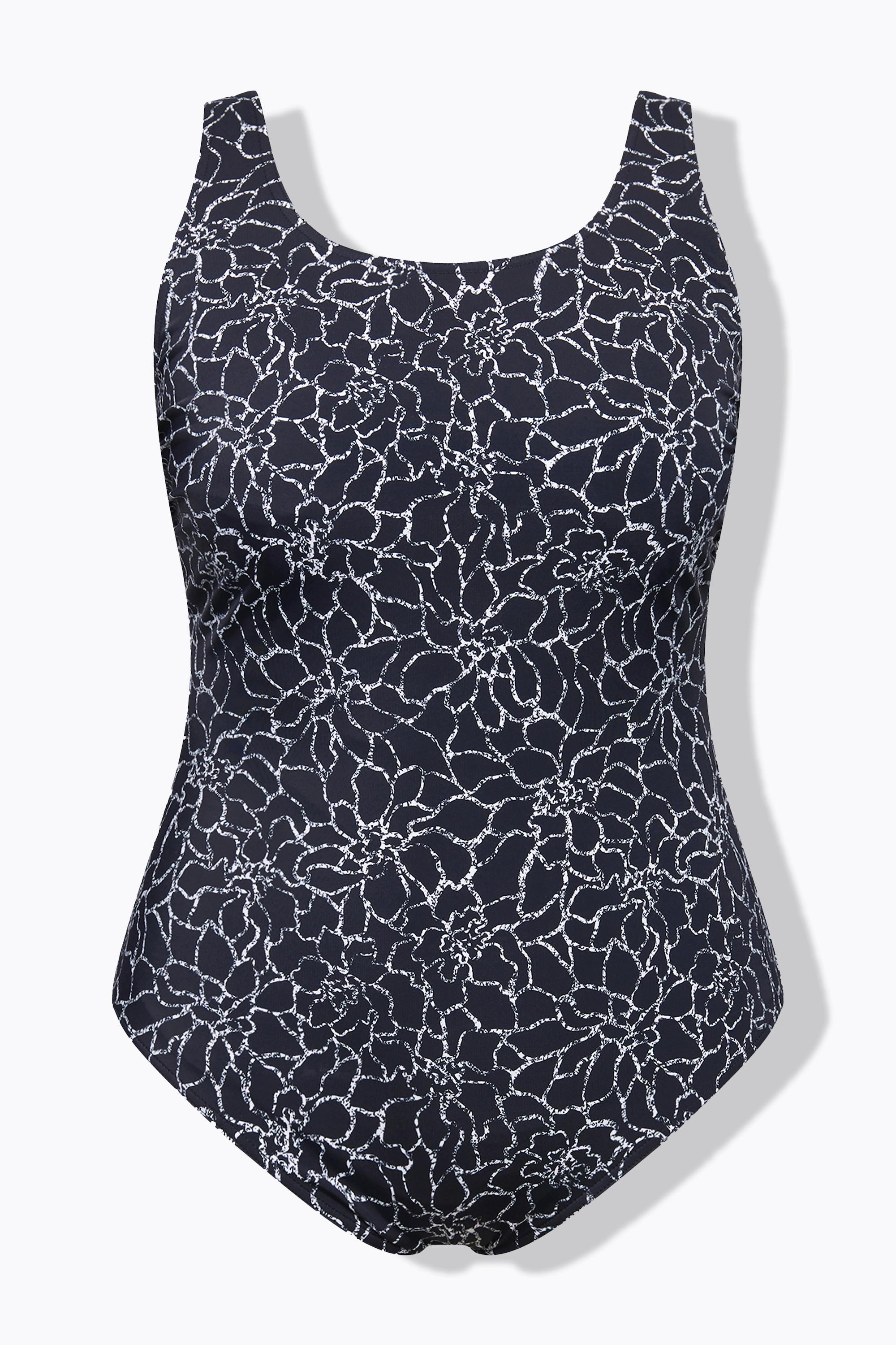 Ulla Popken Maillot de bain motif floral sans bonnets moulés  