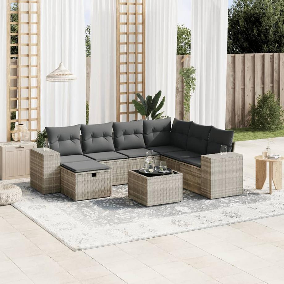 VidaXL set divano da giardino Polirattan  