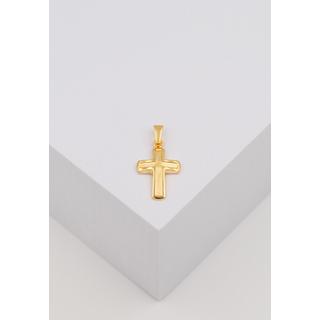 MUAU Schmuck  Pendentif croix en or jaune 750, 21x11mm 