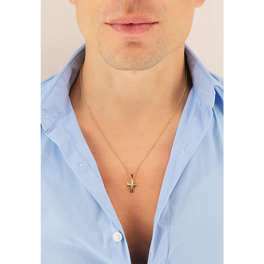 MUAU Schmuck  Anhänger Kreuz Gelbgold 750, 21x11mm 