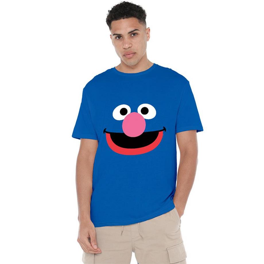 Sesame Street T-Shirt Imprimé Visage Grover  