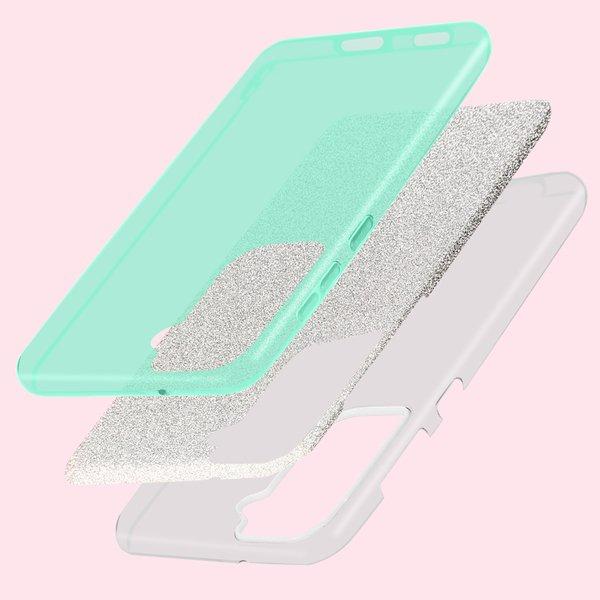 Avizar  Coque Samsung S22 Plus Paillettes Vert 