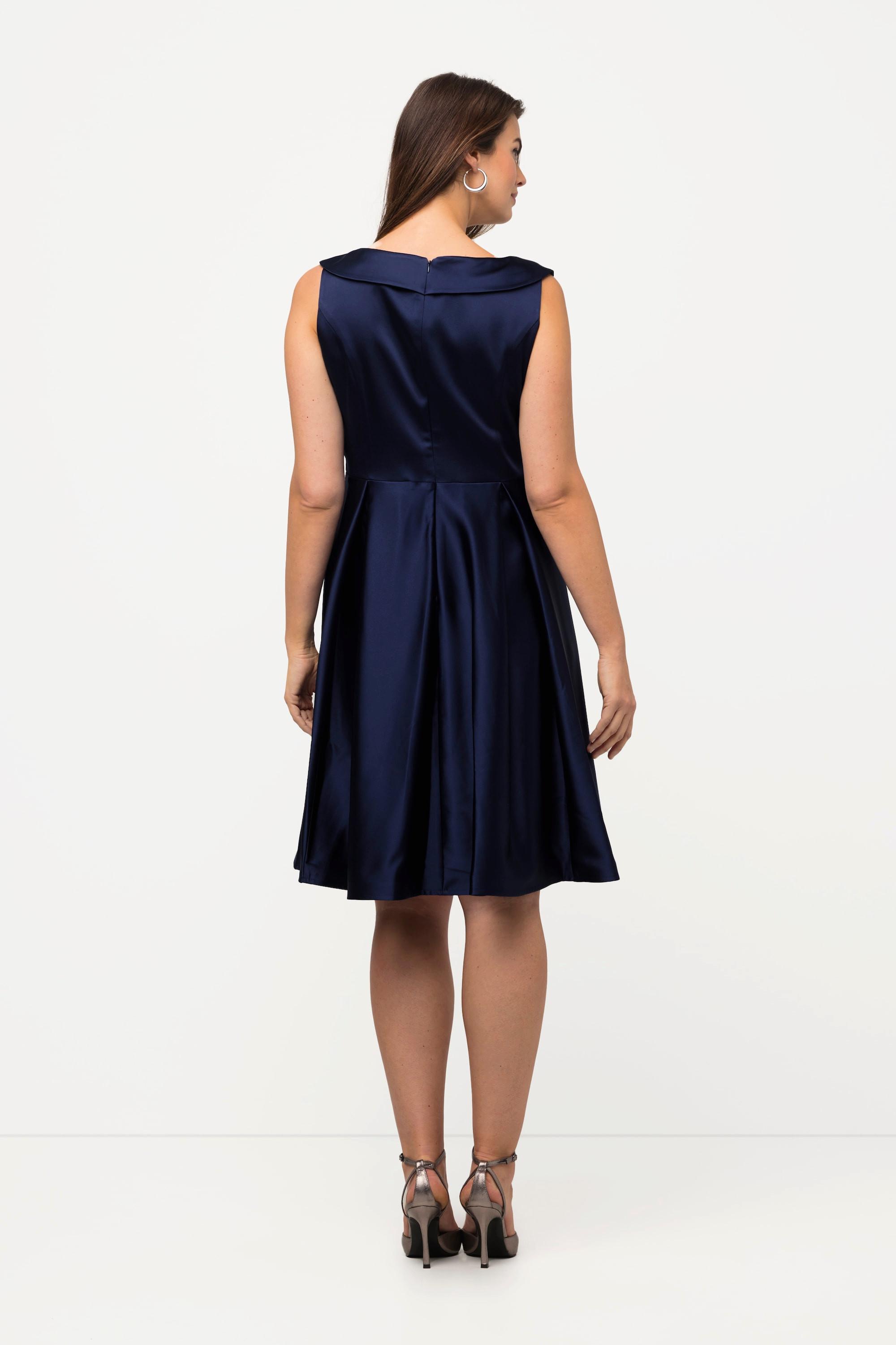 Ulla Popken Drapiertes A-Linien Ärmelloses Abendkleid  