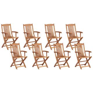 Beliani Salle à manger de jardin avec chaises en Acacia Traditionnel MAUI PREMIUM  