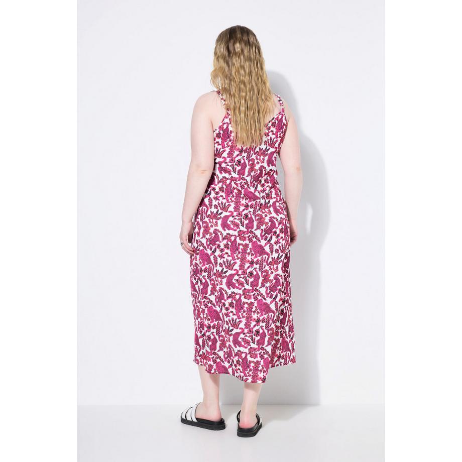 Studio Untold Maxikleid A-Linie Satin Leo-Alloverdruck  