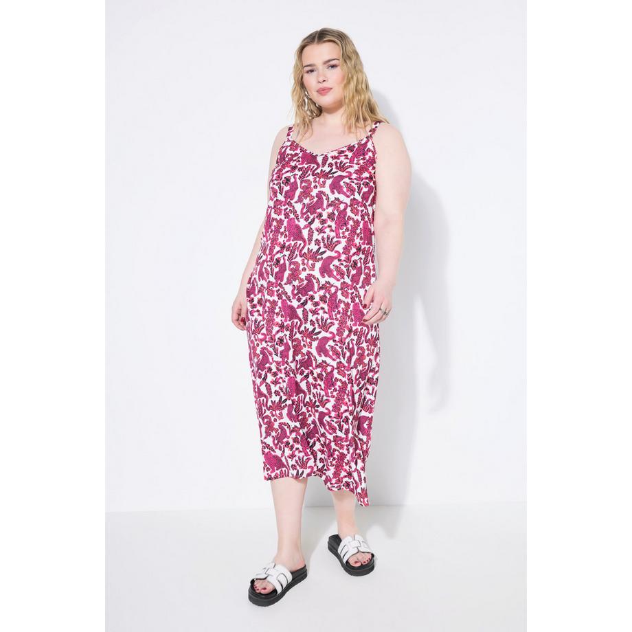 Studio Untold Maxikleid A-Linie Satin Leo-Alloverdruck  