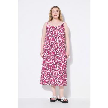 Maxikleid, A-Line, Satin, Leo-Alloverdruck