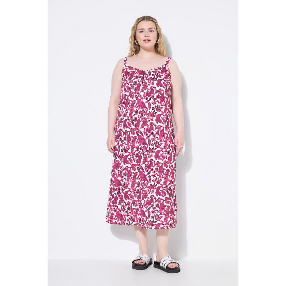 Studio Untold Maxikleid A-Linie Satin Leo-Alloverdruck  