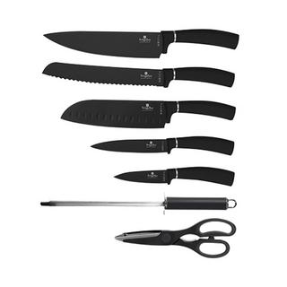 Berlinger Set de couteaux 8 pièces avec bloc en acrylique Black Silver Collection  