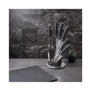 Berlinger Set de couteaux 8 pièces avec bloc en acrylique Black Silver Collection  