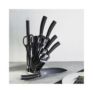 Berlinger Set de couteaux 8 pièces avec bloc en acrylique Black Silver Collection  